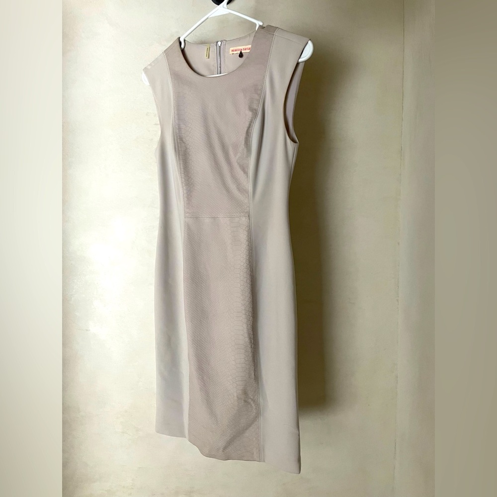 Rebecca Taylor Textured Snakeskin Leather Lilac Gray Dress 2
